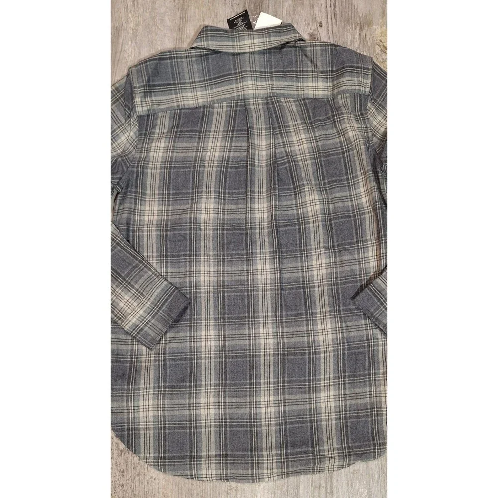 Lauren Ralph Lauren Gray Plaid Twill Button Down Shirt Women's Medium NWT